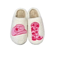 Pantoufles d'hiver pour femmes, style bottes de cowgirl, chaudes et douillettes, en fourrure, pour la maison et la chambre, mignonnes, vente en gros