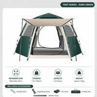 Tente anti-UV en titane argenté UPF 50+ 20 ° Tente de camping familiale automatique avec refroidissement intérieur
