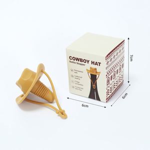 Food Grade Silicone Cowboy Hat Bottle Stopper Custom Logo Color <b>Wine</b> Stopper Durable Bar Accessories - Product Image 5