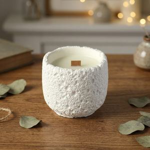 Bougie parfumée artisanale en cire de soja LANJO, pot rond minimaliste en céramique, aromathérapie florale végétale, décoration d'intérieur, 40-45 heures - Product Image 2