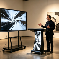 Pupitre numérique intelligent LED de haute qualité P1.86 haute définition avec répartiteur de microphone intégré pour musée d'art