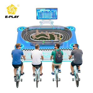 Vélo d'exercice interactif commercial à projection 2026 avec <span class=keywords><strong>projecteur</strong></span> vidéo intégré, simulateur de jeu, cadre en acier robuste - Product Image 3