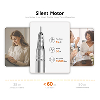 Kit professionnel de ponceuse à ongles en acier inoxydable, silencieux, 0-35000 tr/min, moteur brossé, prise multi-tension (prise US) pour usage en salon