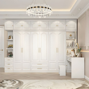 Factory Custom Modern Bedroom Furniture Large Storage Cabinet Corner Closet Wardrobe <strong>with</strong> Makeup <strong>Dressing</strong> <strong>Table</strong> for Couple - Product Image 4