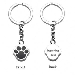 Custom Personalized Stainless Steel Dog Paw Keychain Cartoon Style Pet Puppy Cremation Jewelry <b>Memorial</b> Pendant <b>Keepsake</b> Ashes - Product Image 2