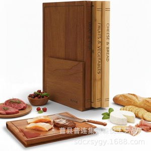 Juego de Tablas de Cortar de Madera Maciza Senyue Crafts, 3 Piezas, en Forma de Libro, Antibacterianas, Multifuncionales - Product Image 5