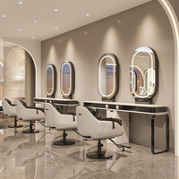 Table en miroir en verre professionnelle pour salons de coiffure, boutiques de mariage, salons de barbier - pour la beauté, le maquillage, le repassage, le coiffage