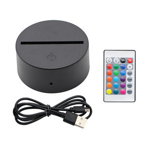 <span class=keywords><strong>Base</strong></span> <span class=keywords><strong>de</strong></span> lampe <span class=keywords><strong>de</strong></span> table moderne USB avec support LED tactile 3D, 7 couleurs, en ABS, pour remplacement <span class=keywords><strong>de</strong></span> lampes <span class=keywords><strong>de</strong></span> nuit, bases lumineuses colorées - Product Image 1