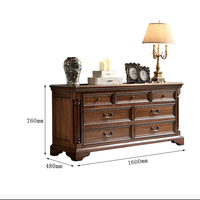 Commode en chêne massif sur mesure, buffet en travertin, 6 tiroirs, meuble de rangement de luxe pour studio ou loft