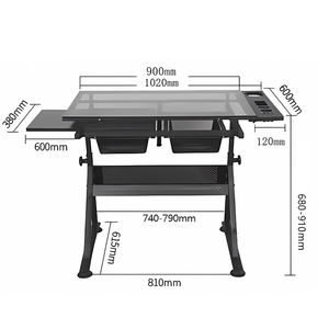 Stable Student Drawing <strong>Desk</strong> <strong>Glass</strong> Desktop Angle and Height Adjustable School Furniture Drafting Table - Product Image 5