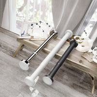 Tringle à rideau moderne en métal réglable en acier inoxydable pour salle de bain, douche, décoration intérieure, sans perçage, DIY
