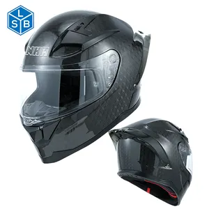 High-End Koolstofvezel Helm Oem Odm Op Maat Gemaakte Cool Cascos Para Moto Zwart Ademend Full Face Motorhelmen