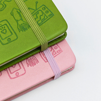 Cuaderno de estudio suave de cuero clásico con sello de dibujos animados de venta directa de fábrica personalizado