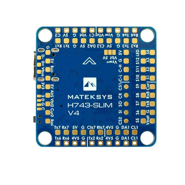 Mateksys H743-SLIM V4 STM32H743VIT6 Dual ICM20602 Blackbox 2-8S RC F. Controller 30.5x30.5 for FPV Drones