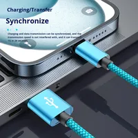 Câble de données pour téléphone portable de type C avec matériau tissé pour Android 2A 3A, transfert de données de charge rapide