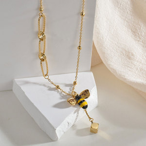 Collar de Abeja Chapado en Oro de 14k y 18k, de Acero Inoxidable 316L, Resistente al Agua y al Deslustre, para Mujer - Product Image 1