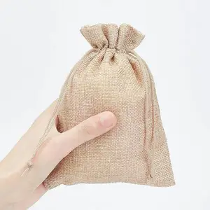 Wholesale Eco friendly jute sacks drawstring hemp bag burlap gift bags