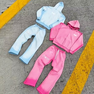 Ensemble de jogging personnalisé effet délavé : sweats à capuche zippés et pantalons de survêtement – Survêtement complet - Product Image 1