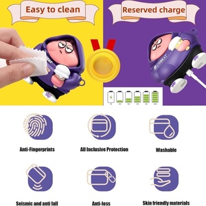 Étui pour écouteurs 3D mignon et kawaii, coque de protection pour <span class=keywords><strong>Airpods</strong></span> 1 2 <span class=keywords><strong>3</strong></span> 4, coque protectrice pour Pro 2 pour garçons et filles - Product Image 4