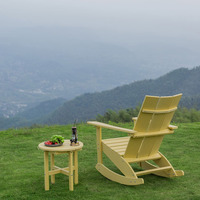 Fauteuil à bascule contemporain en HDPE blanc HY HC-B301 personnalisé, populaire pour le jardin, le pique-nique et l'extérieur - Non pliable, pour chambre et salon