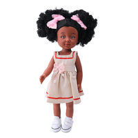 Vente en gros – Nouvelle poupée africaine en PVC souple et durable de 35 cm (14 pouces) modèle 2026, vêtements noirs, jouet tendance pour enfants