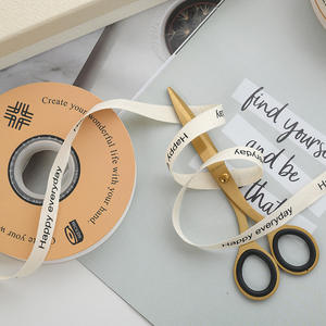 ギフトやブーケ用にカスタムプリントされた0.5インチコットンカスタムリボンロール高密度天然オーガニックコットンリボン - Product Image 4