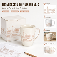 Tasse en céramique Perle Orientale de Shanghai, Chine, avec motif de l'horizon urbain, fabriquée pour les cadeaux de voyage, vente en gros, aéroports et vente au détail