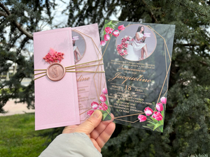 Invitaciones de Boda Acrílicas Personalizadas al por Mayor, Invitaciones Transparentes para Quinceañera, Tarjetas de Invitación con Sobres, Sancho - Product Image 4