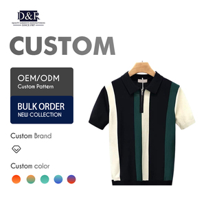 เสื้อโปโลแฟชั่นลายทาง แขนสั้น ใส่สบาย ผ้าถัก ทรงเข้ารูป สีพื้น เสื้อยืดโปโลผู้ชาย - Product Image 1