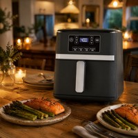 Four à friture sans huile numérique 4-en-1, petit, portable, cuisson rapide, économe en énergie, compact, commande tactile, choix sain, maison moderne
