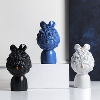 Vente directe usine : Ornements en résine style nordique simple, motif fille Loli bouffie, pour pâtisserie, salon, chambre, entrée