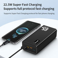 Batterie externe OEM haute capacité 65 W 50000 mAh, charge rapide 30000 mAh, chargeur portable pour téléphone, PD 65 W, batterie externe pour ordinateur portable