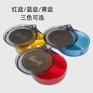 Bandeja magnética para cebo, doble tazón, 17 cm, caja de aparejos de pesca portátil de plástico para uso en ríos, universal - Product Image 3