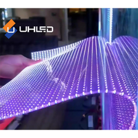 Écran à Film Cristallin LED Souple Personnalisé d'Intérieur Pleine Couleur, Affichage LED Souple Transparent