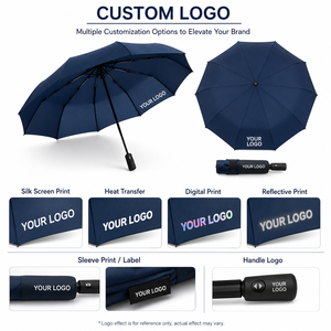 Paraguas Automático de Apertura y Cierre, Plegable en 3 Secciones, Compacto, Resistente al Viento, Portátil, con Logotipo Personalizado - Product Image 2