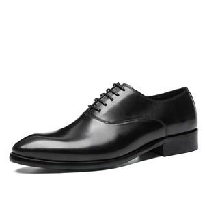 High Quality British Style Men's Oxford Lace-up <b>Pointed</b> <b>Toe</b> <b>Flat</b> Genuine Leather Solid Lining Office Formal Business Dress Shoes - Product Image 6