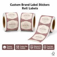 Étiquettes autocollantes rectangulaires personnalisées pour boulangerie artisanale, imperméables, pour emballage alimentaire, impression offset de qualité supérieure