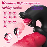 Vibrateur G-Spot 4-en-1 avec 10 modes de vibration, de poussée et de léchage, vibromasseur lapin pour clitoris, tétons et anus