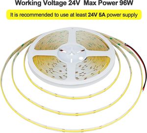 Haute CRI vente en gros DC24V COB 280 320/480 lumières néon bande pour décoration intérieure et extérieure profil lumineux étanche cob led bande - Product Image 6