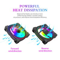 Kipas pendingin komputer ARGB 12cm, Casing Gaming RGB pendingin CPU untuk PC dengan lampu LED, kipas pendingin Pc Gaming komputer untuk desktop