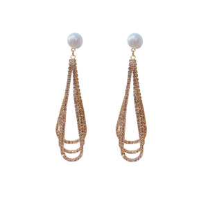 Stile europeo americano di fascia alta grandiosi orecchini pendenti da donna eleganti esagerati lunghi geometrici in acciaio inossidabile - Product Image 5