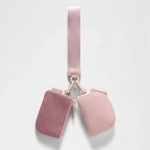 USA Oversea Fashion Branded Double Wrist Nylon Open Closure Portable Daily Coin Bag Wristlet <b>Key</b> Chain <b>Card</b> <b>Holder</b> Unisex - Product Image 6