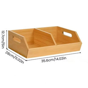 Corbeille <span class=keywords><strong>de</strong></span> rangement rectangulaire en bambou laqué avec poignées, empilable, organisateur alimentaire durable pour pommes <span class=keywords><strong>de</strong></span> <span class=keywords><strong>terre</strong></span>, oignons, fruits, légumes - Product Image 6