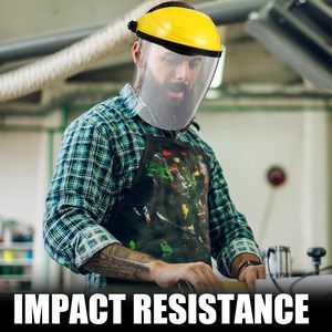 Protector Facial de Seguridad para Pulir y Cortar, Máscara Protectora Facial Resistente a Impactos para Trabajos Químicos y Carpintería (Amarillo) - Product Image 5