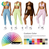 Ensemble de yoga personnalisé pour femme – Tenue de sport sans couture taille haute, soutien-gorge de fitness, haut moulant et pantalon décontracté pour l'entraînement