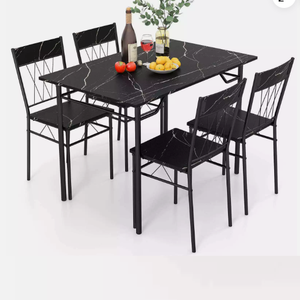 Ensemble de table à manger 5 pièces pour 4 personnes avec table de cuisine et 4 chaises de salle à manger et cadre en métal - Product Image 1