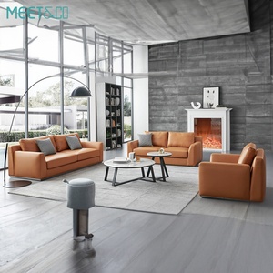 High Quality Modern Muebles De Oficina <b>Leather</b> Executive Office <b>Sofa</b> Set PU Material Living Room <b>Sofas</b> Visitor Sectional <b>Sofa</b> - Product Image 5