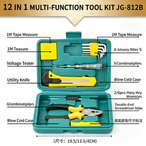 Kit d'outils ménagers 12 pièces avec clés hexagonales, tournevis et pinces pour les réparations à domicile - Product Image 5