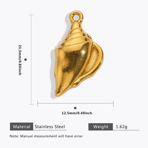 Großhandel Direkt vertrieb Edelstahl Starfish Shell Anhänger Halskette und Ohrringe 18 Karat vergoldet Ocean Schmuck Zubehör - Product Image 5