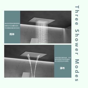 Juego de Ducha Empotrado Disixindi, Acero Inoxidable 304, Termostático, Pantalla Digital, Cabezal de Ducha con Efecto Lluvia, Forma Rectangular - Product Image 4
